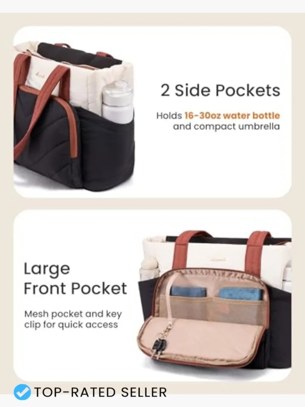 Puffer Tote Bag with V-Quilted Design, Lightweight Nylon, Large Shoulder Laptop